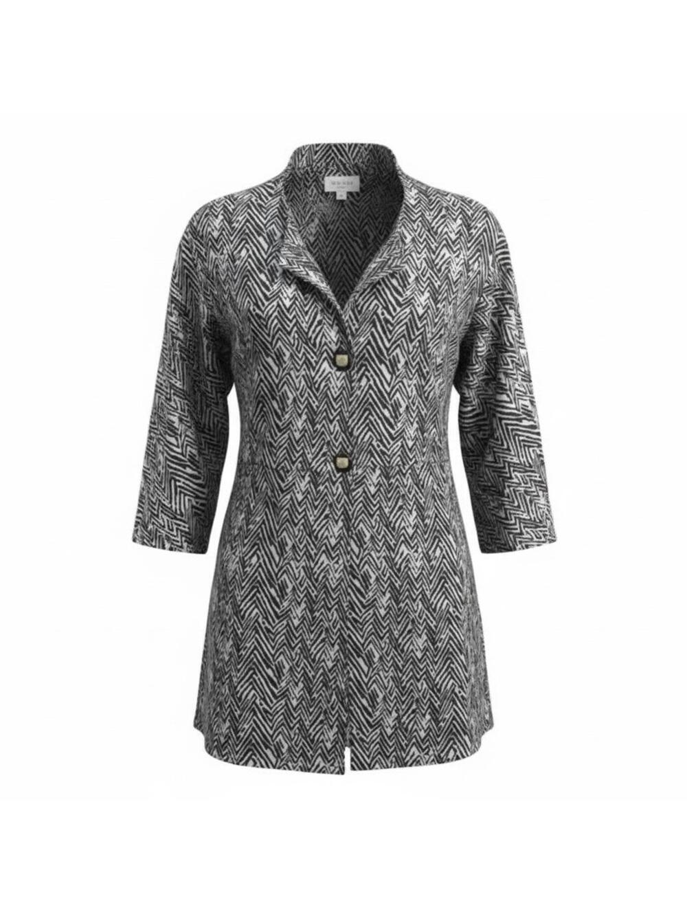 Cabi Black & White Chevron Jacket Ladies M